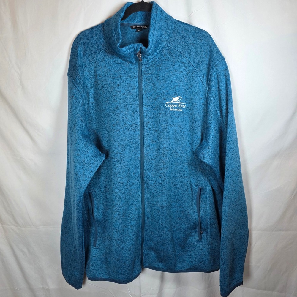 Port Authority Sweater Fleece Full-Zip Jacket Mens 4XL Blue F232 Copper River